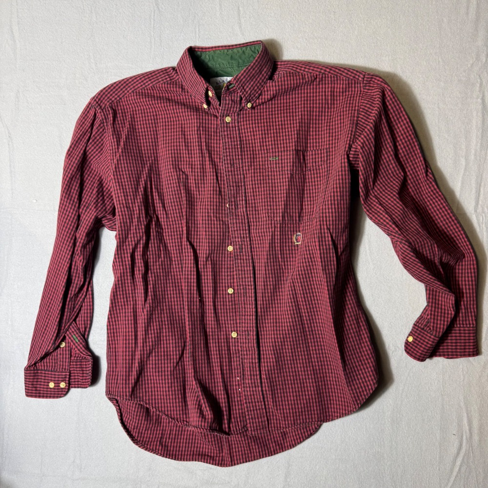 Alaska Wilderness Gear Mens XL Red Black Check Button Down Shirt Long Sleeve